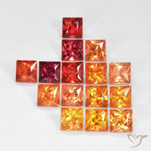 Gemme di Zaffiro Multicolore naturale da 1.87 ct, Quadrato, VS