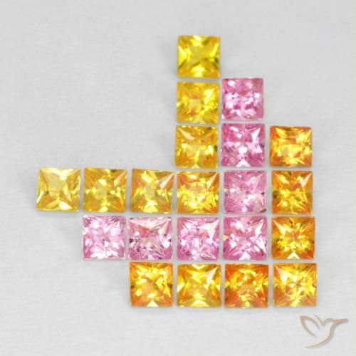 Gemme di Zaffiro Multicolore naturale da 1.69 ct, Quadrato, VS
