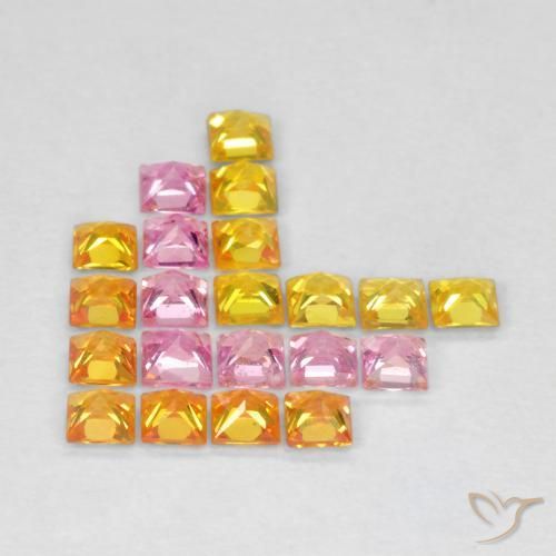 Gemme di Zaffiro Multicolore naturale da 1.69 ct, Quadrato, VS