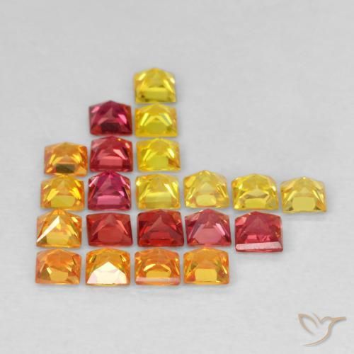 Gemme di Zaffiro Multicolore naturale da 1.99 ct, Quadrato, VS