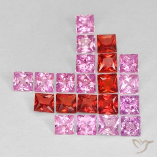 Gemme di Zaffiro Multicolore naturale da 2.13 ct, Quadrato, VS