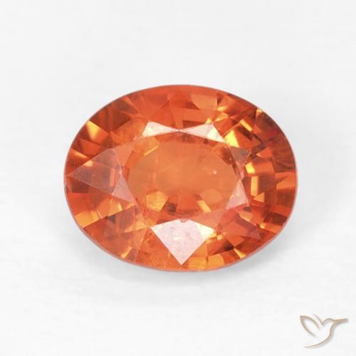 0.77ct Naturale Arancia Fuoco Zaffiro, Ovale, VS