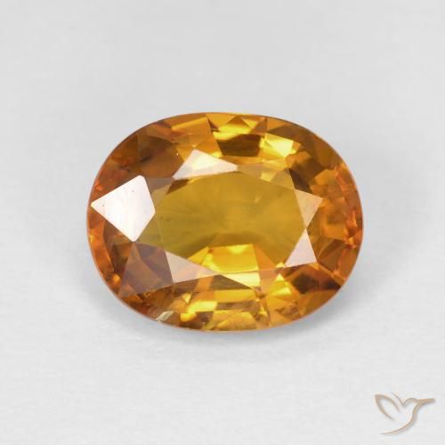 Zaffiro Arancione scuro naturale da 4.33 ct, Ovale, VS