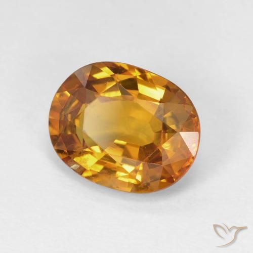 Zaffiro Arancione scuro naturale da 4.33 ct, Ovale, VS