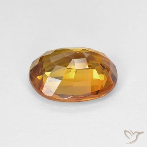 Zaffiro Arancione scuro naturale da 4.33 ct, Ovale, VS