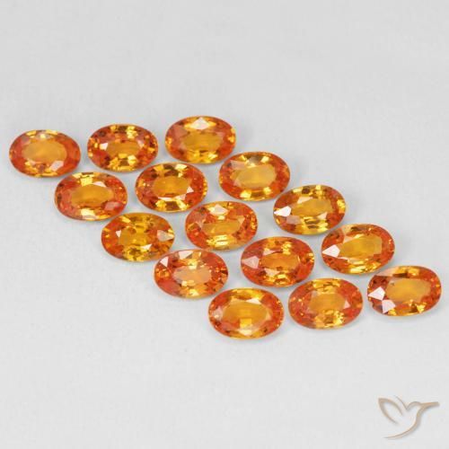 Zaffiro Arancione Ambra naturale da 0.66 ct, Ovale, VVS-VS