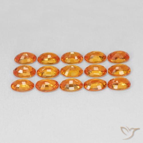 Zaffiro Arancione Ambra naturale da 0.66 ct, Ovale, VVS-VS
