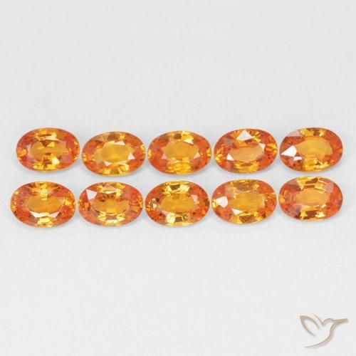 0.56ct Naturale Arancio Medio Zaffiro, Ovale, VVS-VS