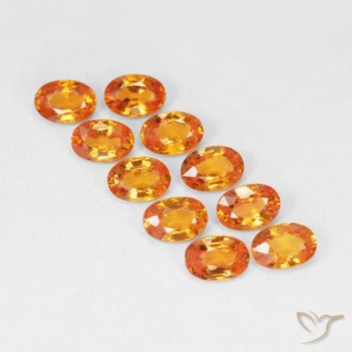 Zaffiro Arancio Medio naturale da 0.56 ct, Ovale, VVS-VS