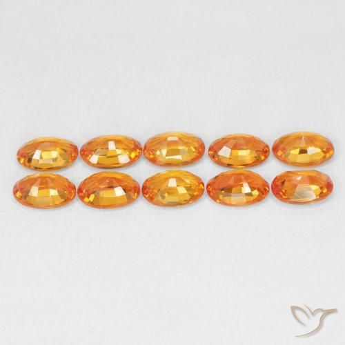 Zaffiro Arancio Medio naturale da 0.56 ct, Ovale, VVS-VS