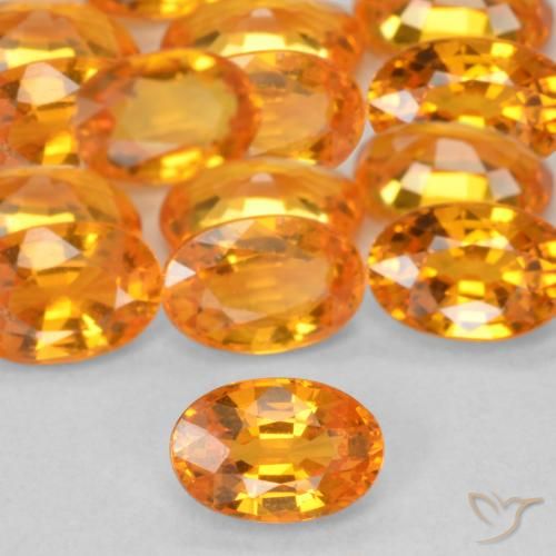 0.62ct Naturale Arancione rossastra Zaffiro, Ovale, VVS-VS