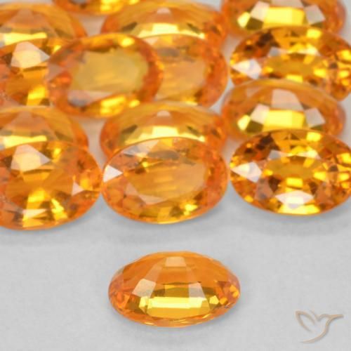 Zaffiro Arancione rossastra naturale da 0.62 ct, Ovale, VVS-VS