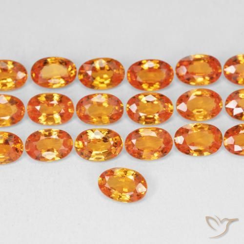 Zaffiro Arancione rossastra naturale da 0.58 ct, Ovale, VVS-VS