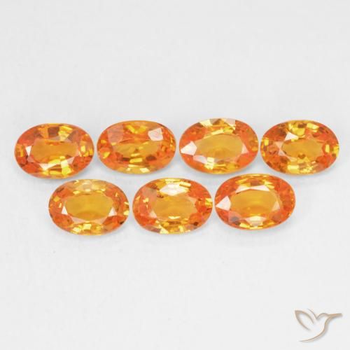 0.64ct Naturale Arancione brillante Zaffiro, Ovale, VVS-VS