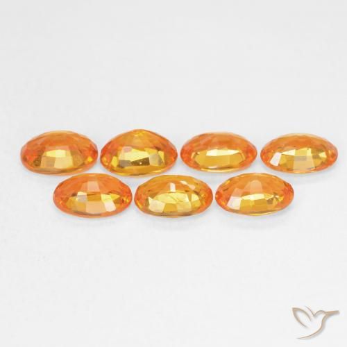 Zaffiro Arancione brillante naturale da 0.64 ct, Ovale, VVS-VS