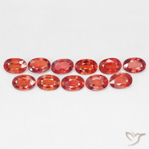 Zaffiro Rosso intenso naturale da 0.63 ct, Ovale, VVS-VS