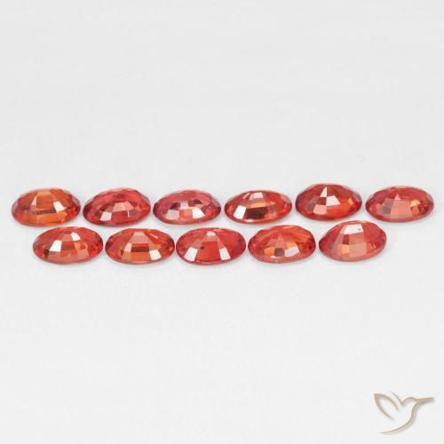 Zaffiro Rosso intenso naturale da 0.63 ct, Ovale, VVS-VS