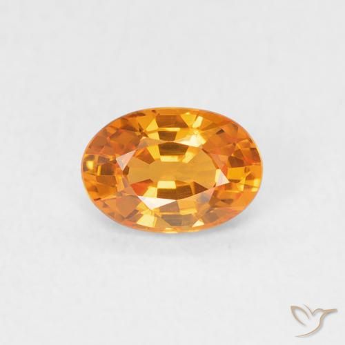 0.61ct Naturale Arancione brillante Zaffiro, Ovale, VVS-VS