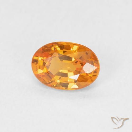 Zaffiro Arancione brillante naturale da 0.61 ct, Ovale, VVS-VS