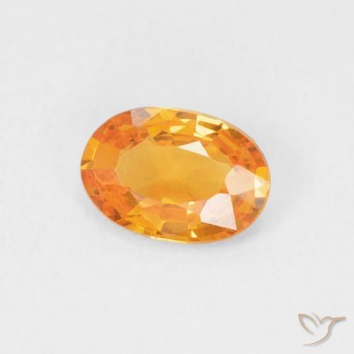 Zaffiro Arancione brillante naturale da 0.51 ct, Ovale, VVS-VS