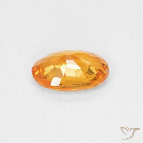 Zaffiro Arancione brillante naturale da 0.51 ct, Ovale, VVS-VS