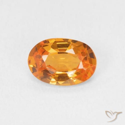 0.64ct Naturale Arancione brillante Zaffiro, Ovale, VVS-VS