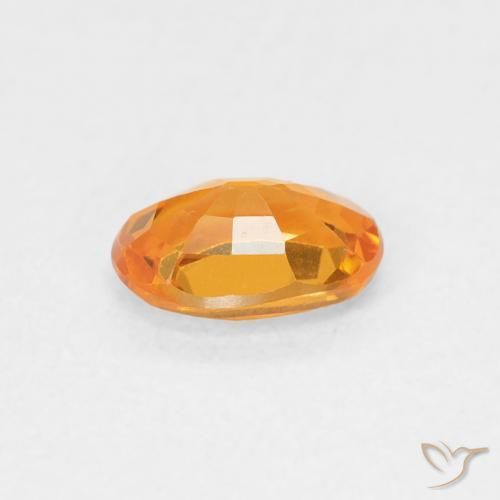 Zaffiro Arancione brillante naturale da 0.64 ct, Ovale, VVS-VS
