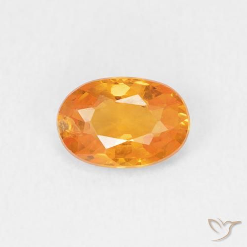 0.60ct Naturale Arancione brillante Zaffiro, Ovale, VS