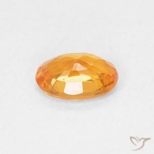 Zaffiro Arancione brillante naturale da 0.60 ct, Ovale, VS