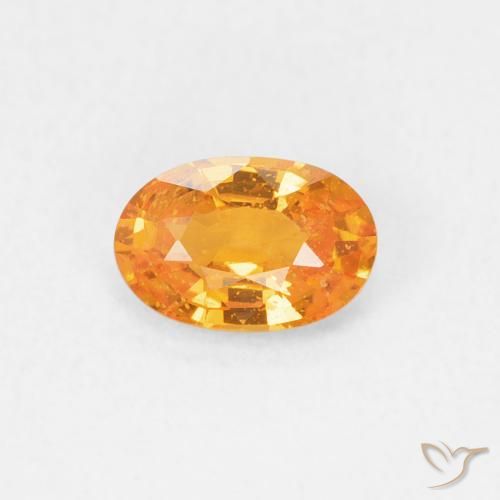 0.60ct Naturale Arancio Intenso Zaffiro, Ovale, VS