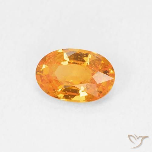 Zaffiro Arancio Intenso naturale da 0.60 ct, Ovale, VS