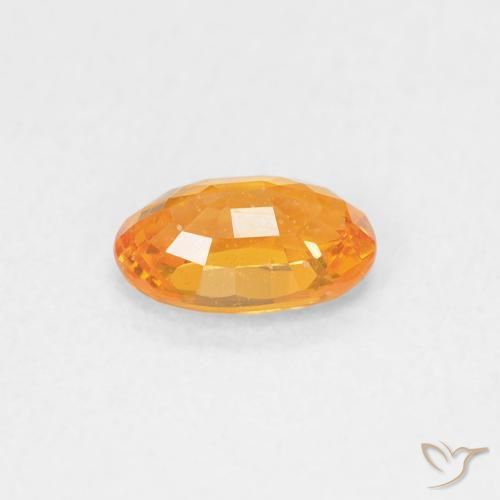 Zaffiro Arancio Intenso naturale da 0.60 ct, Ovale, VS