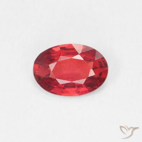 0.45ct Naturale Rosso medio Zaffiro, Ovale, VS