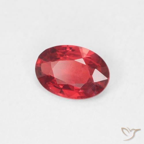 Zaffiro Rosso medio naturale da 0.45 ct, Ovale, VS