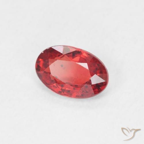 Zaffiro Rosso scarlatto naturale da 0.54 ct, Ovale, VVS-VS