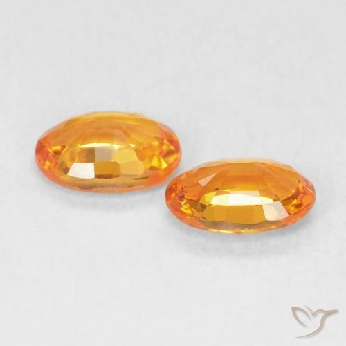 Gemme di Zaffiro Arancione Ambra naturale da 1.20 ct, Ovale, VVS-VS