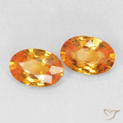 Gemme di Zaffiro Arancione brillante naturale da 1.12 ct, Ovale, VVS-VS