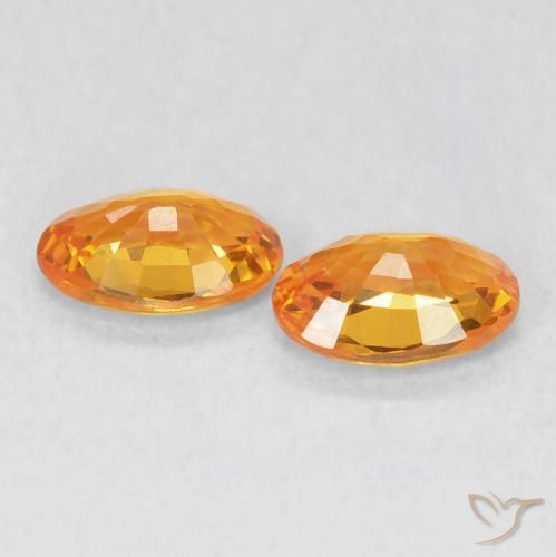 Gemme di Zaffiro Arancione brillante naturale da 1.12 ct, Ovale, VVS-VS