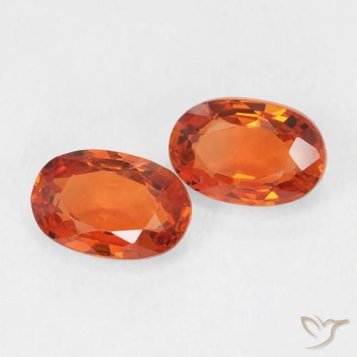 Gemme di Zaffiro Arancione brillante naturale da 1.53 ct, Ovale, VVS-VS