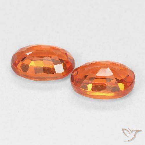 Gemme di Zaffiro Arancione brillante naturale da 1.53 ct, Ovale, VVS-VS