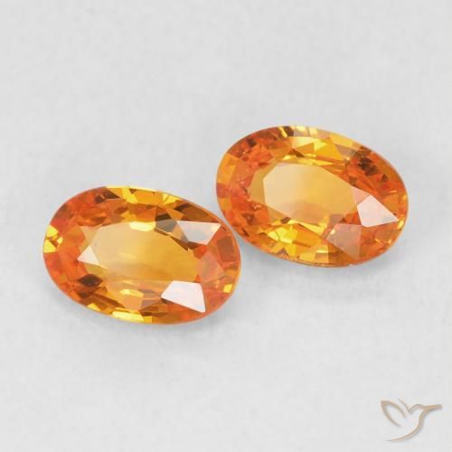 Gemme di Zaffiro Arancione brillante naturale da 1.21 ct, Ovale, VVS-VS