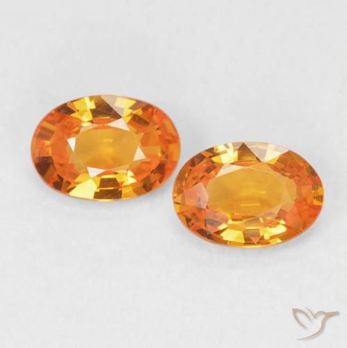 1.02ctw Naturale Arancione Ambra Zaffiro, Ovale, VVS-VS