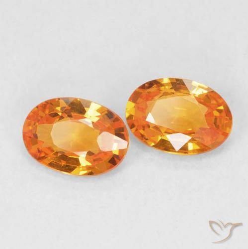 Gemme di Zaffiro Arancione Ambra naturale da 1.02 ct, Ovale, VVS-VS