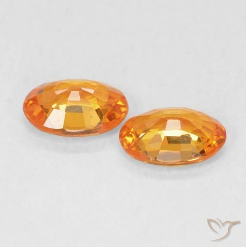 Gemme di Zaffiro Arancione Ambra naturale da 1.02 ct, Ovale, VVS-VS