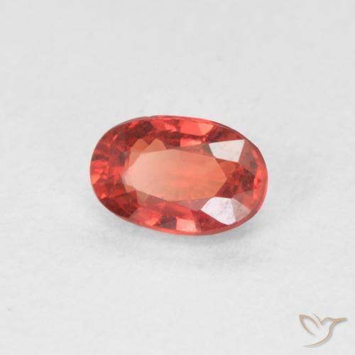 Zaffiro Rosso cremisi brillante naturale da 0.59 ct, Ovale, VVS-VS