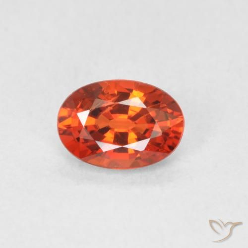 0.59ct Naturale Arancione rossastra Zaffiro, Ovale, VVS-VS