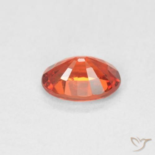 Zaffiro Arancione rossastra naturale da 0.59 ct, Ovale, VVS-VS