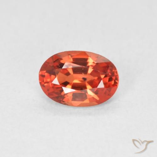 0.54ct Naturale Arancione rossastra Zaffiro, Ovale, VVS-VS