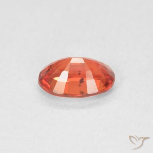 Zaffiro Arancione rossastra naturale da 0.54 ct, Ovale, VVS-VS