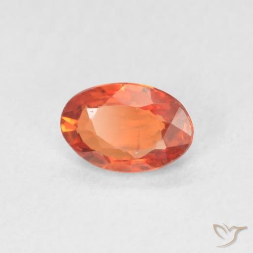 Zaffiro Arancia Fuoco naturale da 0.56 ct, Ovale, VVS-VS